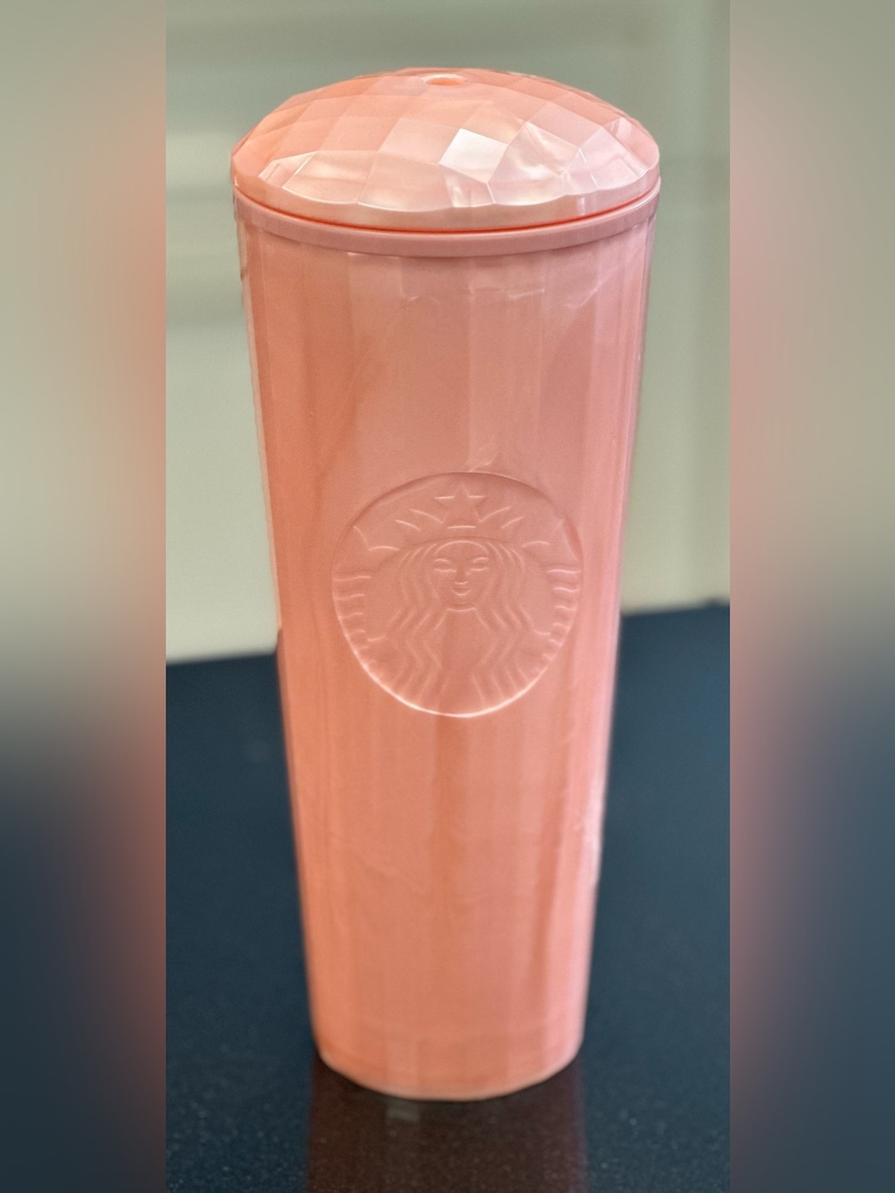 Starbucks 2021 Summer Pink Marble Pearl Kaleidoscope 24oz Cold Tumbler Dome Lid